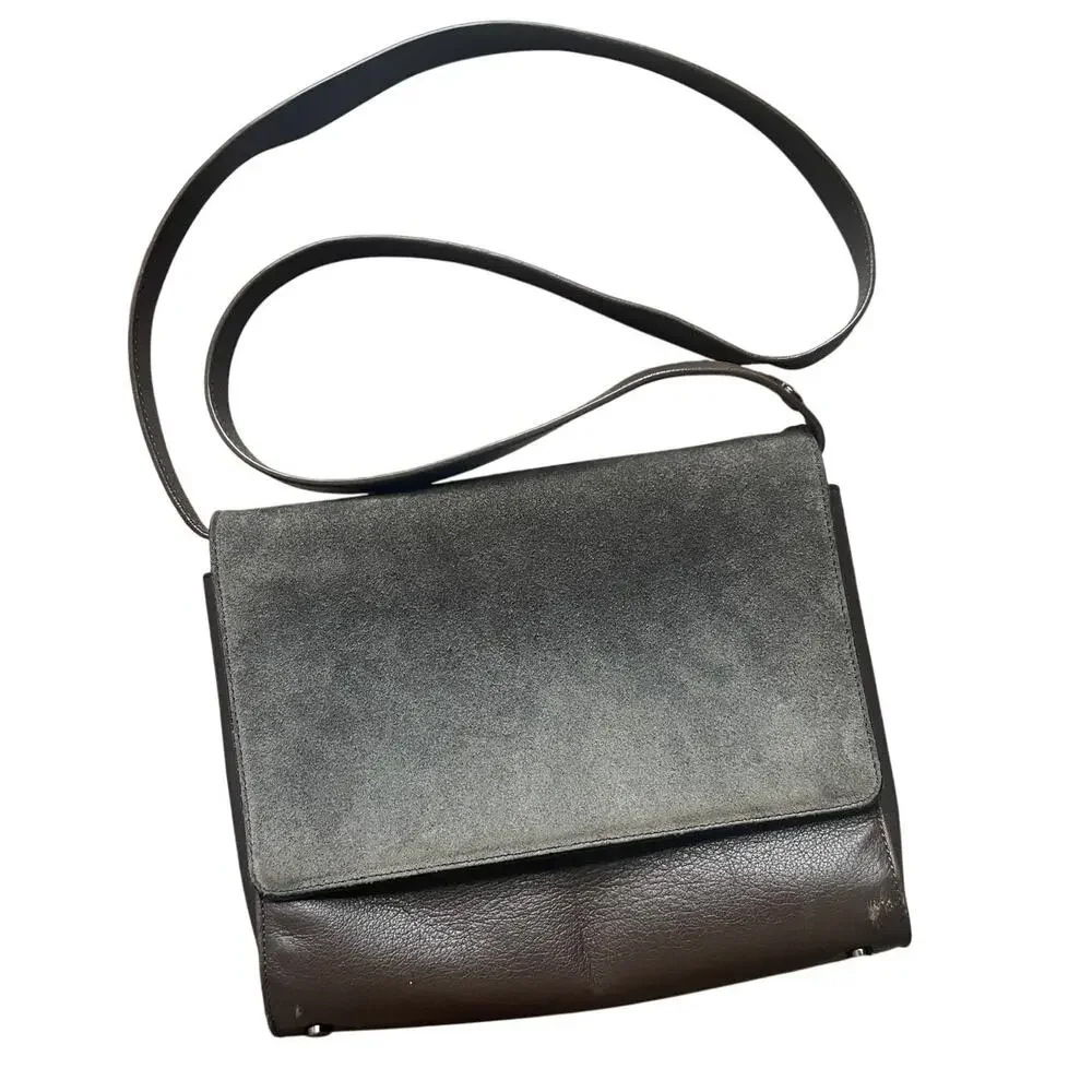 Everlane Italy Petra Bag Crossbody Leather Clutch Purse Brown/Grey Convertible